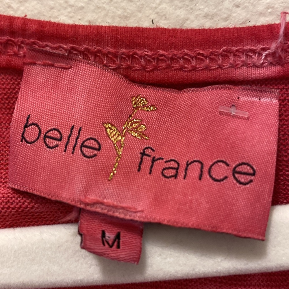 Belle France Linen Shirt Rasberry Breathable Short Sleeves V-Neck Italy Made - Picture 2 of 6